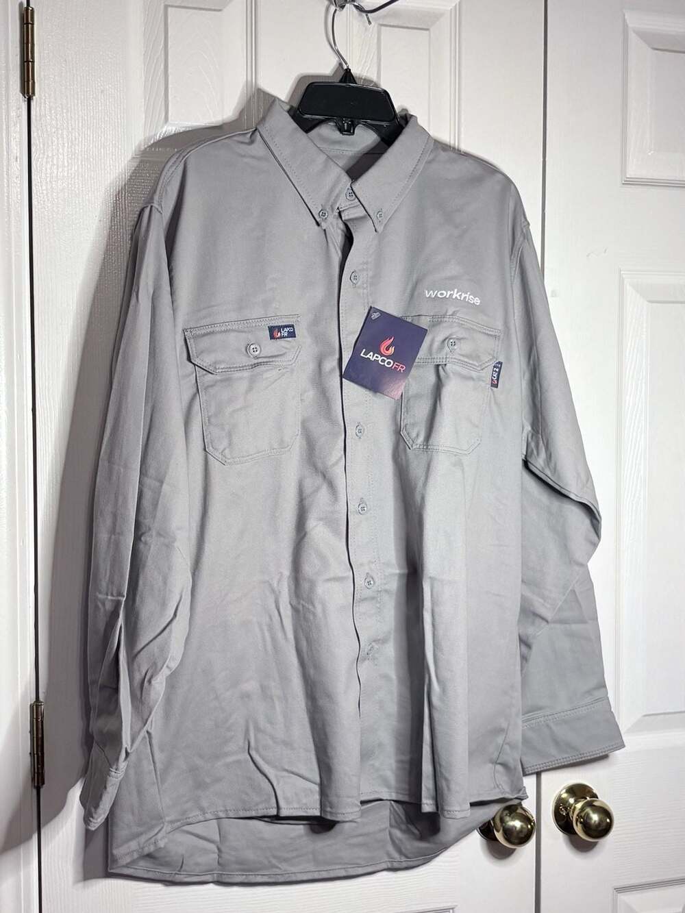 LAPCO FR Flame Resistant Work Shirt XL-REG GOS6GY #692 - Picture 4 of 8